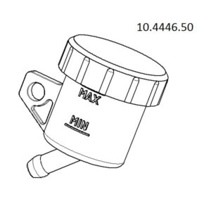 Depósito para bomba Brembo salida 45º soporte vertical