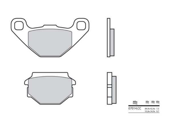 BREMBO Scooter Carbon Ceramic Brake pads - 07014CC