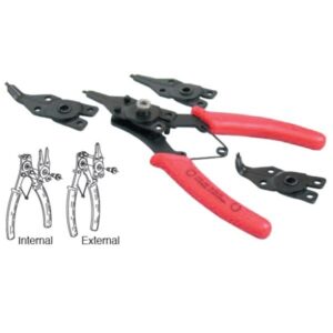 Alicates combinables para anillos interiores y exteriores kit 4 pinzas BUZZETTI