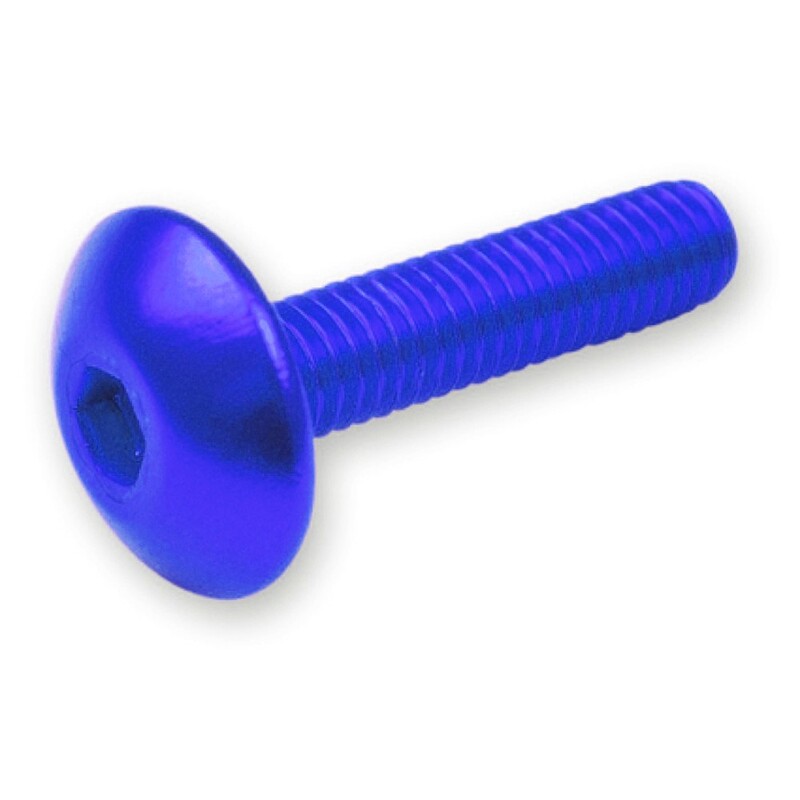Kit 6 tornillos allen cabeza alomada M6x15 azul V PARTS