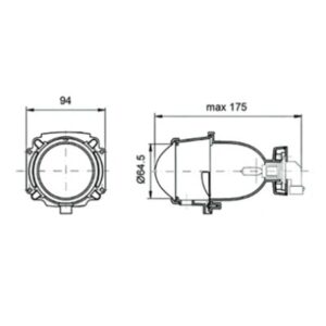 Faro polielipsoidal delantero universal V PARTS