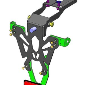 Portamatrículas Kawasaki ZX-6R negro V PARTS