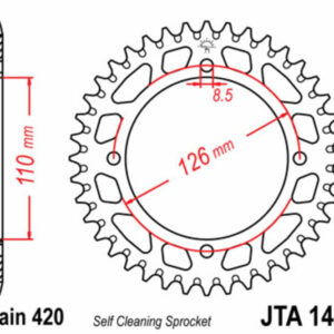 Corona JT 1465 de aluminio con 47 dientes