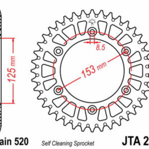 Corona JT 210 de aluminio con 50 dientes