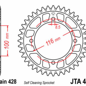 Corona JT SPROCKETS aluminio ultrarresistenteligera autolimpiable 462 - Paso 428