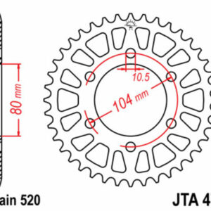 Corona JT SPROCKETS aluminio ultrarresistenteligera 478 - Paso 520