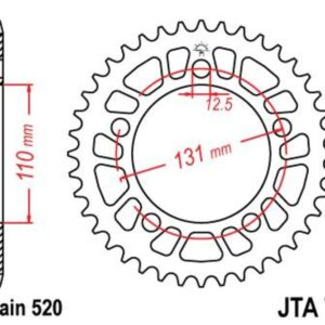 Corona JT SPROCKETS aluminio ultrarresistenteligera 75 - Paso 520