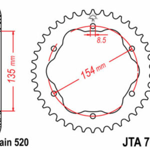 Corona JT SPROCKETS aluminio ultrarresistenteligera 762 - Paso 520 - Requiere portacoronas JT SPROCKETS