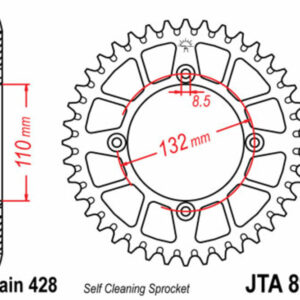 Corona JT 895 de aluminio con 49 dientes