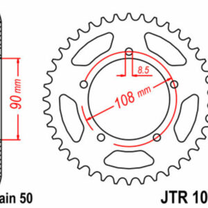 Corona JT SPROCKETS acero estándar 1022 - Paso 530