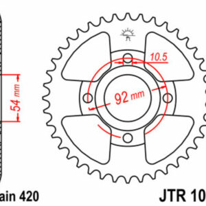 Corona JT SPROCKETS acero estándar 1078 - Paso 420