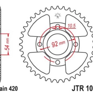 Corona JT 1078 de acero con 60 dientes