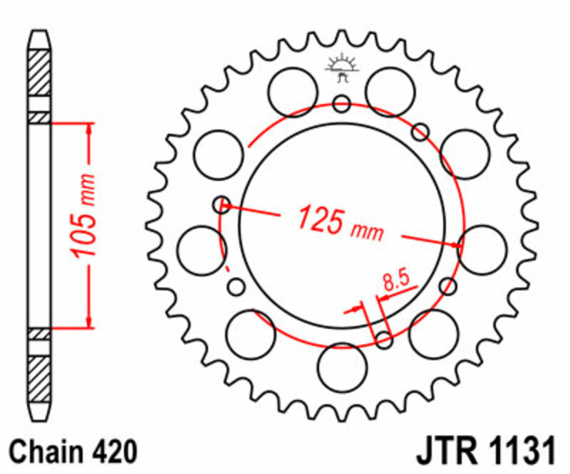 Corona JT SPROCKETS acero estándar 1131 - 420