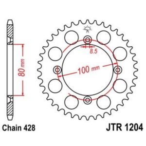Corona JT 1204 de acero con 49 dientes