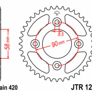 Corona JT SPROCKETS acero estándar 1213 - Paso 420