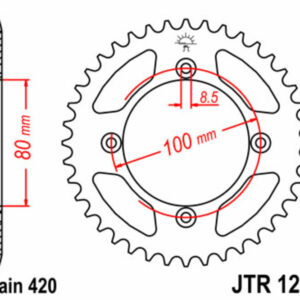 Corona JT SPROCKETS acero estándar 1214 - Paso 420