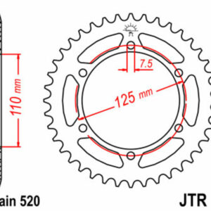 Corona JT SPROCKETS acero estándar 13 - Paso 520