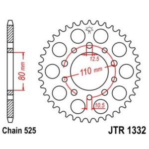 Corona JT 1332 de zinc negro con 40 dientes