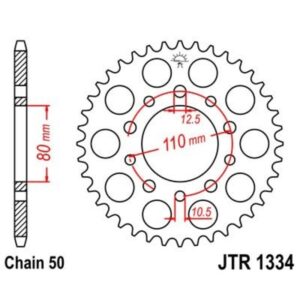 Corona JT 1334 de acero con 39 dientes