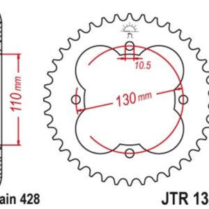 Corona JT 1355 de acero con 48 dientes