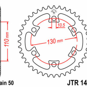 Corona JT SPROCKETS acero estándar 1421 - Paso 530