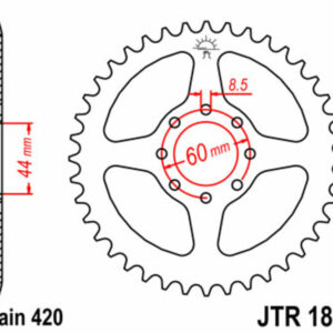 Corona JT SPROCKETS acero estándar 1832 - Paso 420