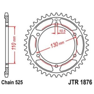 Corona JT 1876 de zinc negro con 44 dientes