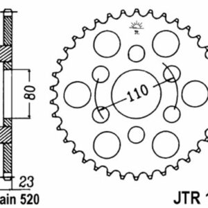Corona JT SPROCKETS acero estándar 19 - Paso 520
