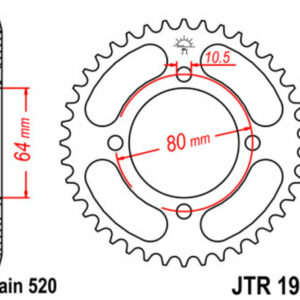 Corona JT SPROCKETS acero estándar 1910 - Paso 520