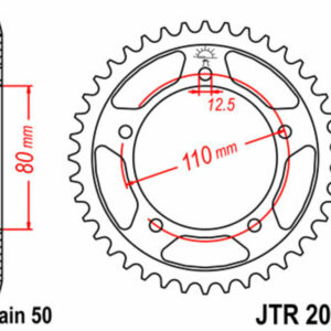 Corona JT SPROCKETS acero estándar 2010 - Paso 530