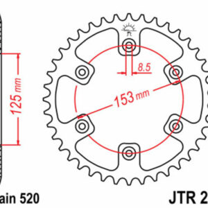 Corona JT 210 de acero con 49 dientes