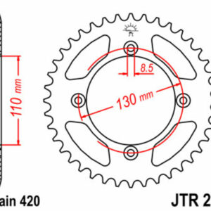 Corona JT 215 de acero con 55 dientes