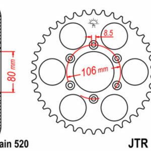 Corona JT 22 de acero con 49 dientes