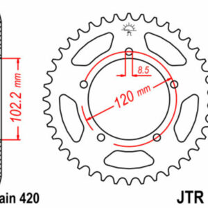 Corona JT SPROCKETS acero estándar 23 - Paso 420