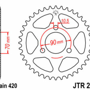 Corona JT SPROCKETS acero estándar 239 - Paso 420