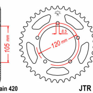 Corona JT SPROCKETS acero estándar 24 - Paso 420