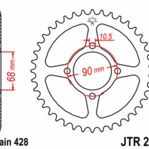 Corona JT SPROCKETS acero estándar 241 - Paso 428