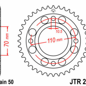 Corona JT 246 de acero con 36 dientes