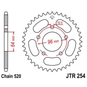 Corona JT 254 de acero con 43 dientes
