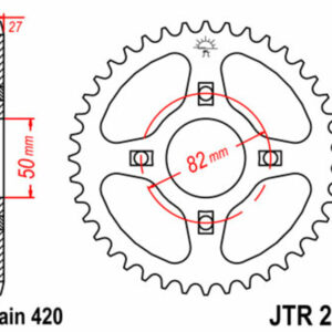 Corona JT SPROCKETS acero estándar 256 - Paso 420