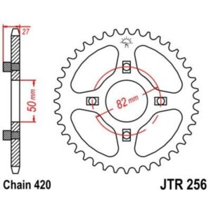 Corona JT 256 de acero con 46 dientes