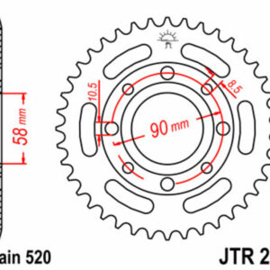 Corona JT SPROCKETS acero estándar 279 - Paso 520
