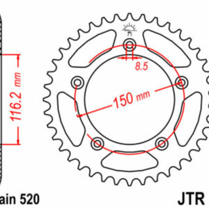 Corona JT 28 de acero con 42 dientes