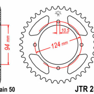 Corona JT SPROCKETS acero estándar 282 - Paso 530