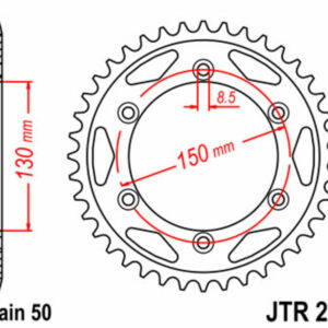 Corona JT SPROCKETS acero estándar 298 - Paso 530