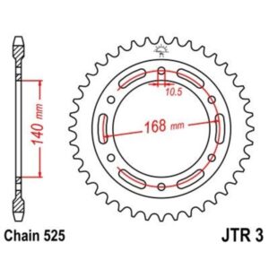 Corona JT 3 de zinc negro con 41 dientes