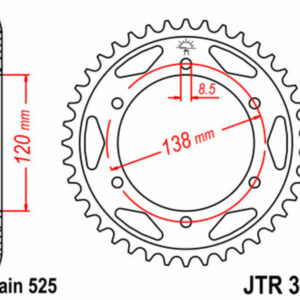 Corona JT SPROCKETS acero estándar 312 - Paso 525