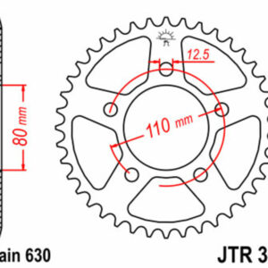 Corona JT 336 de acero con 35 dientes