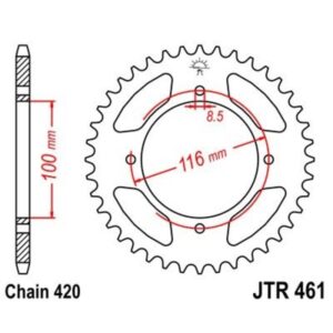 Corona JT 461 de acero con 52 dientes