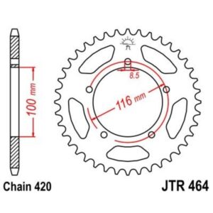 Corona JT 464 de acero con 44 dientes